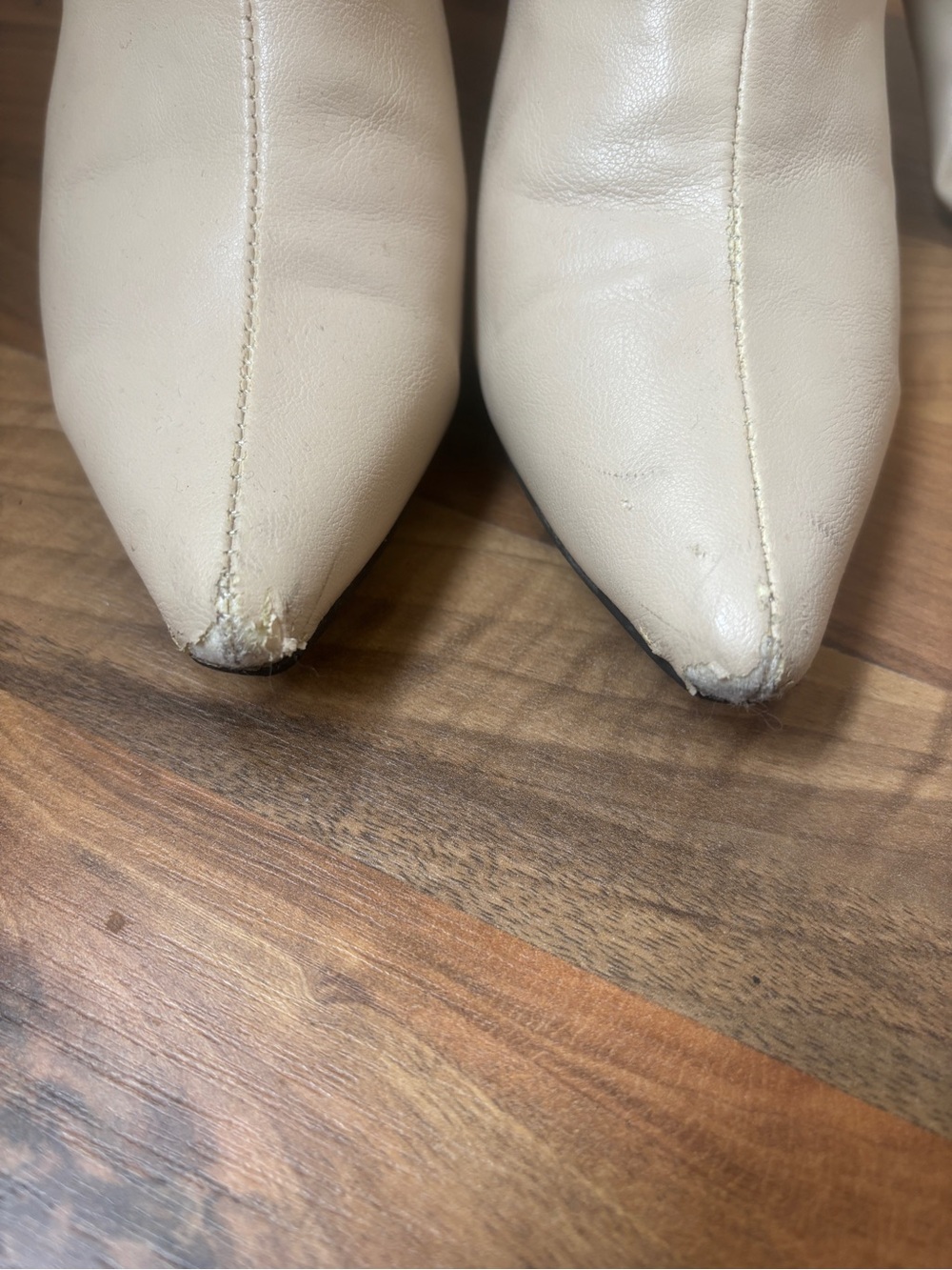 Women’s Tall Pointed-Toe Knee High Boots - Cream - Picture 7 of 7